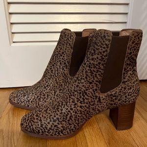 Madewell boots. Only worn once. Great heel boot with subtle leopard print.